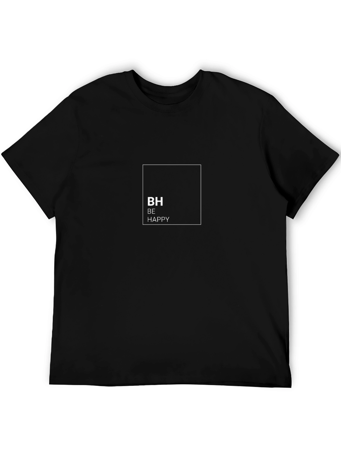 Be Happy Black Graphic Tee