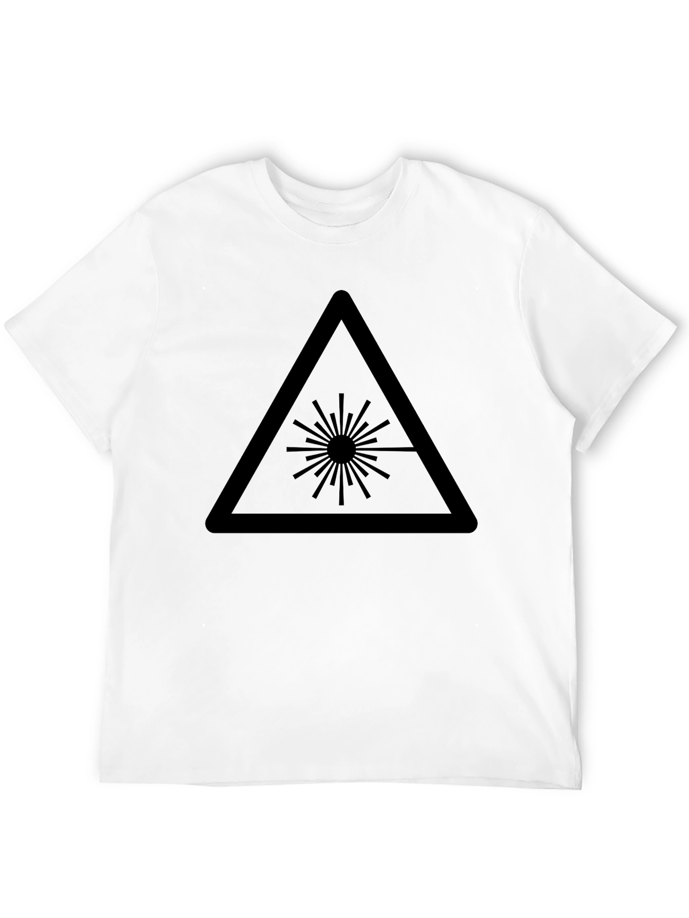 Laser Hazard Symbol Black Cotton T-Shirt