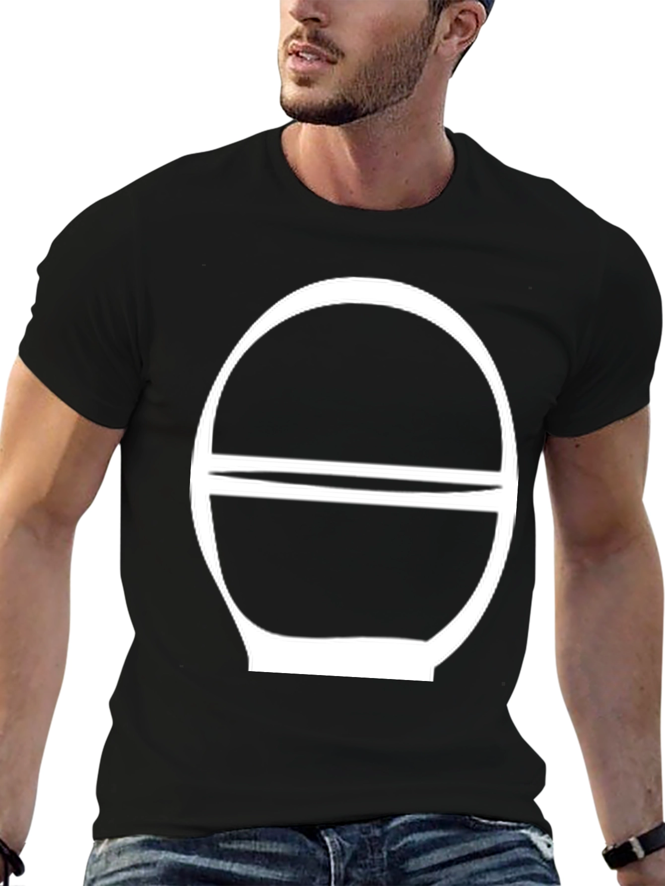 Minimalist Graphic Tee - Black Cotton Blend
