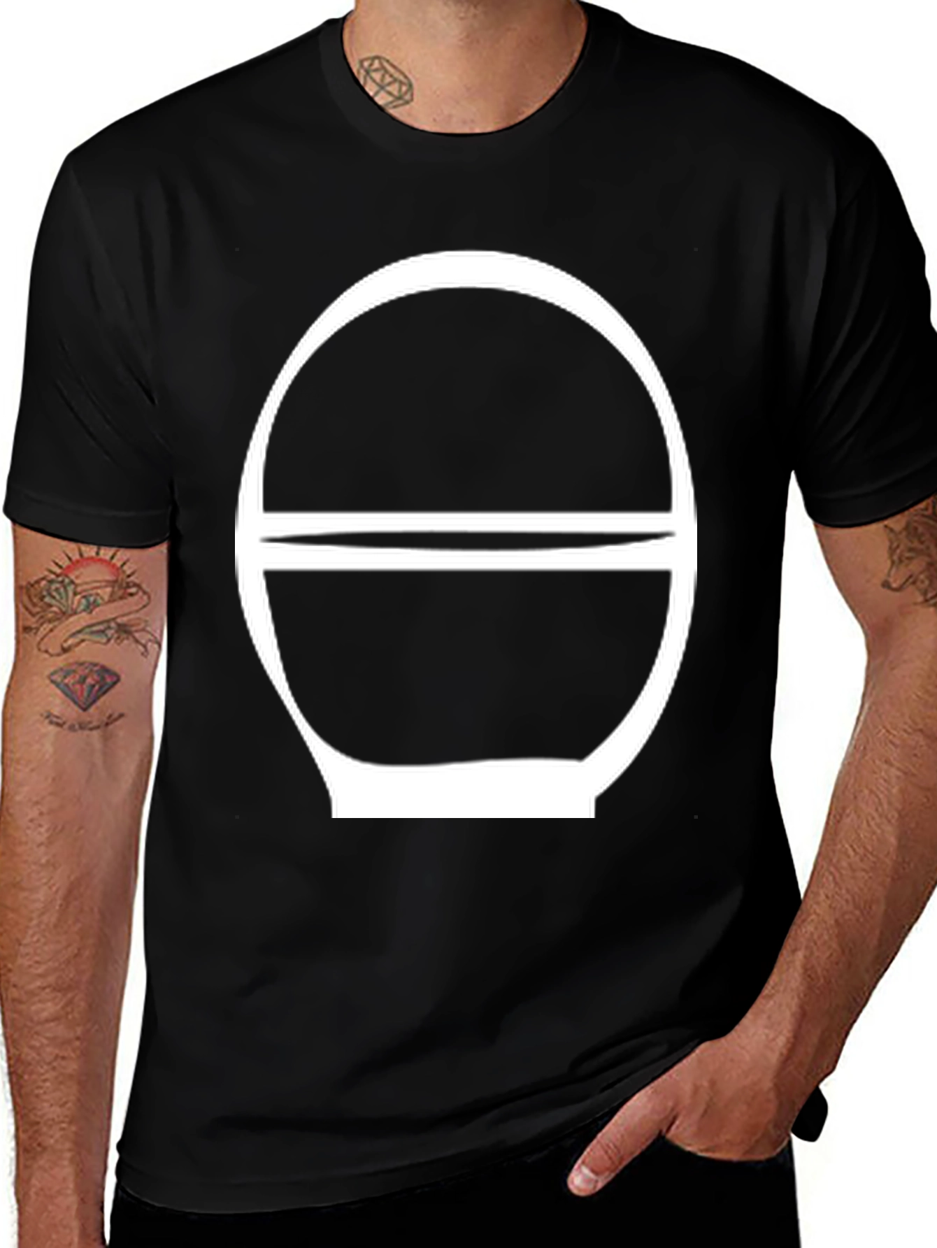 Minimalist Graphic Tee - Black Cotton Blend