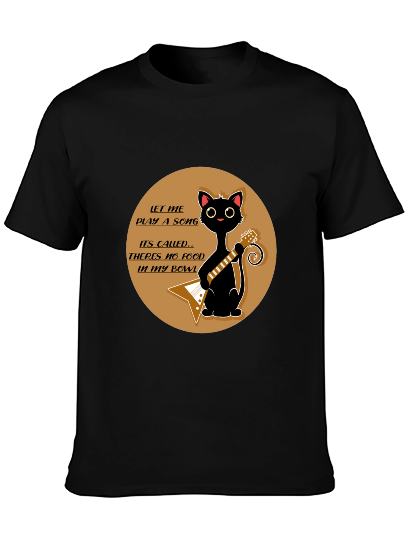Cat Guitarist T-Shirt - No Food in My Bowl!
