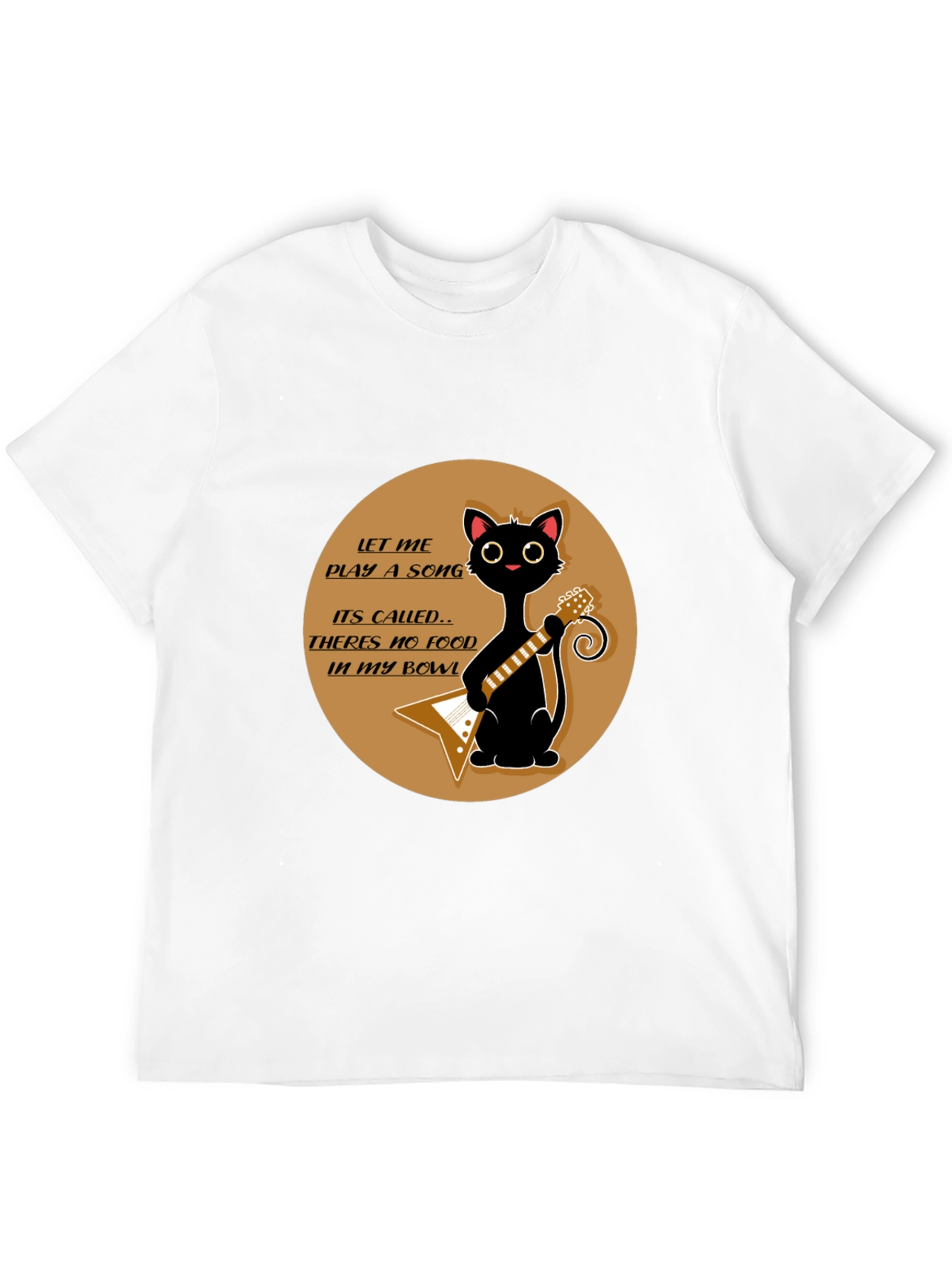 Cat Guitarist T-Shirt - No Food in My Bowl!