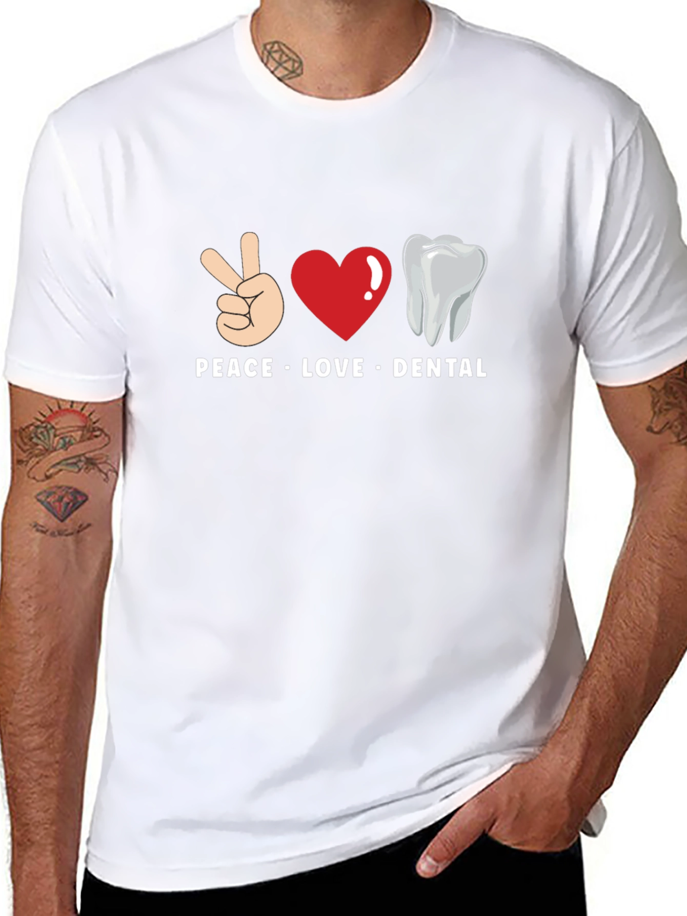 Peace Love Dental T-Shirt Funny Dentist Tee