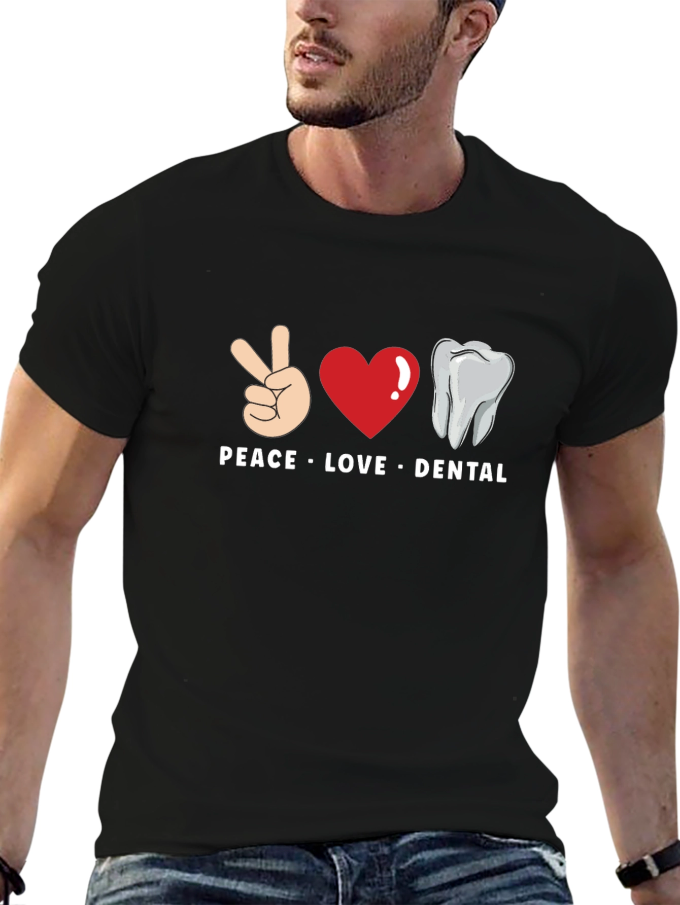 Peace Love Dental T-Shirt Funny Dentist Tee