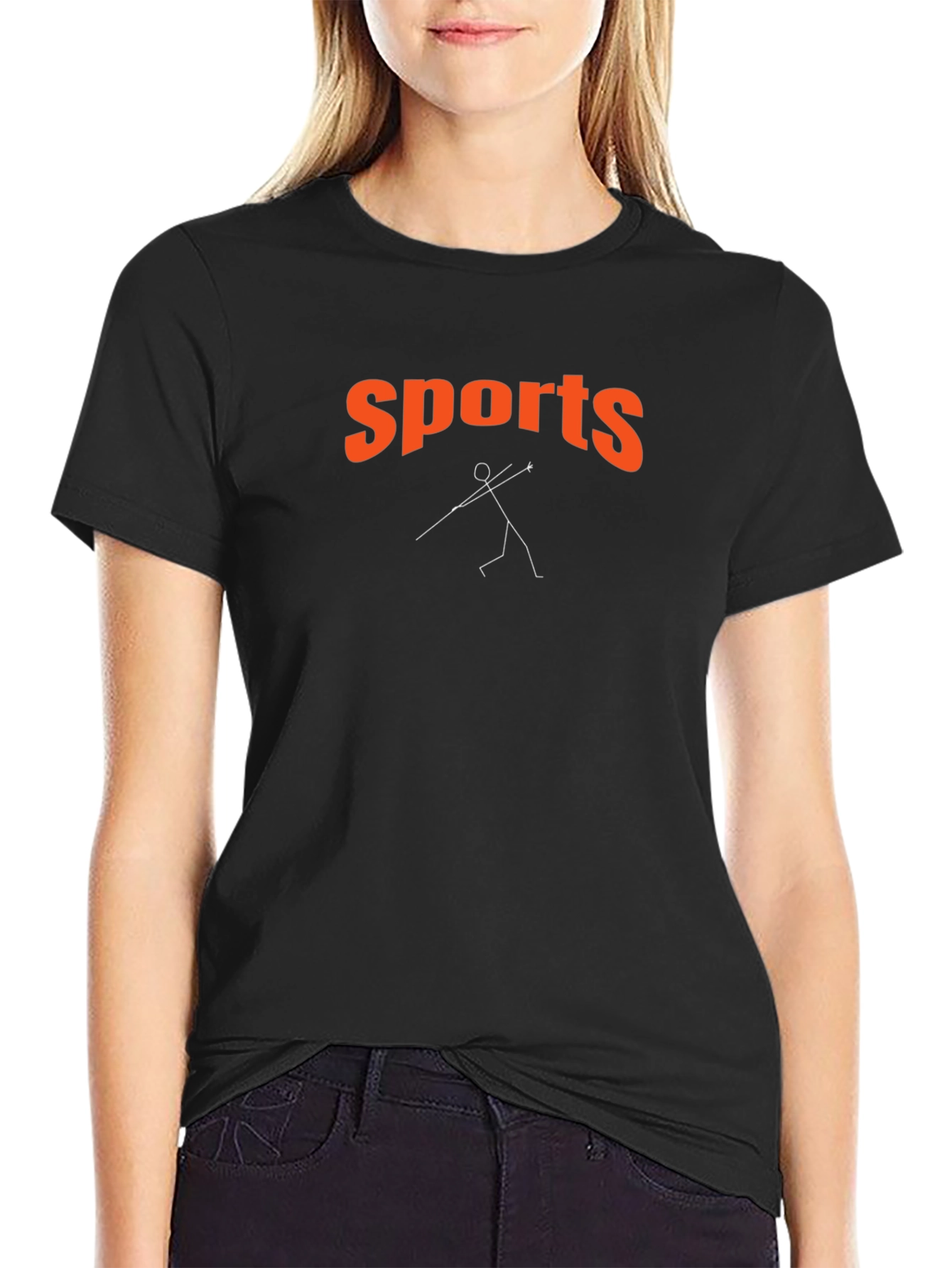 Sports Stick Figure Black T-Shirt