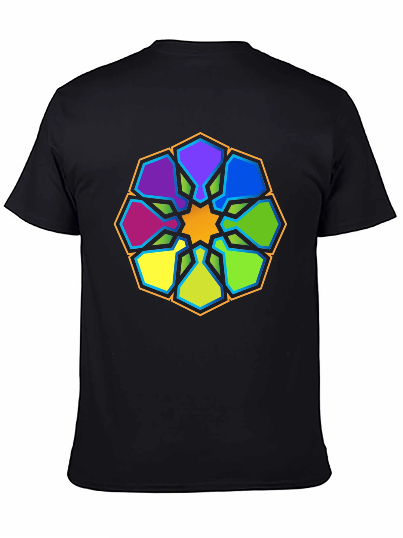 Geometric Mandala Graphic Tee - Stylish Black T-Shirt
