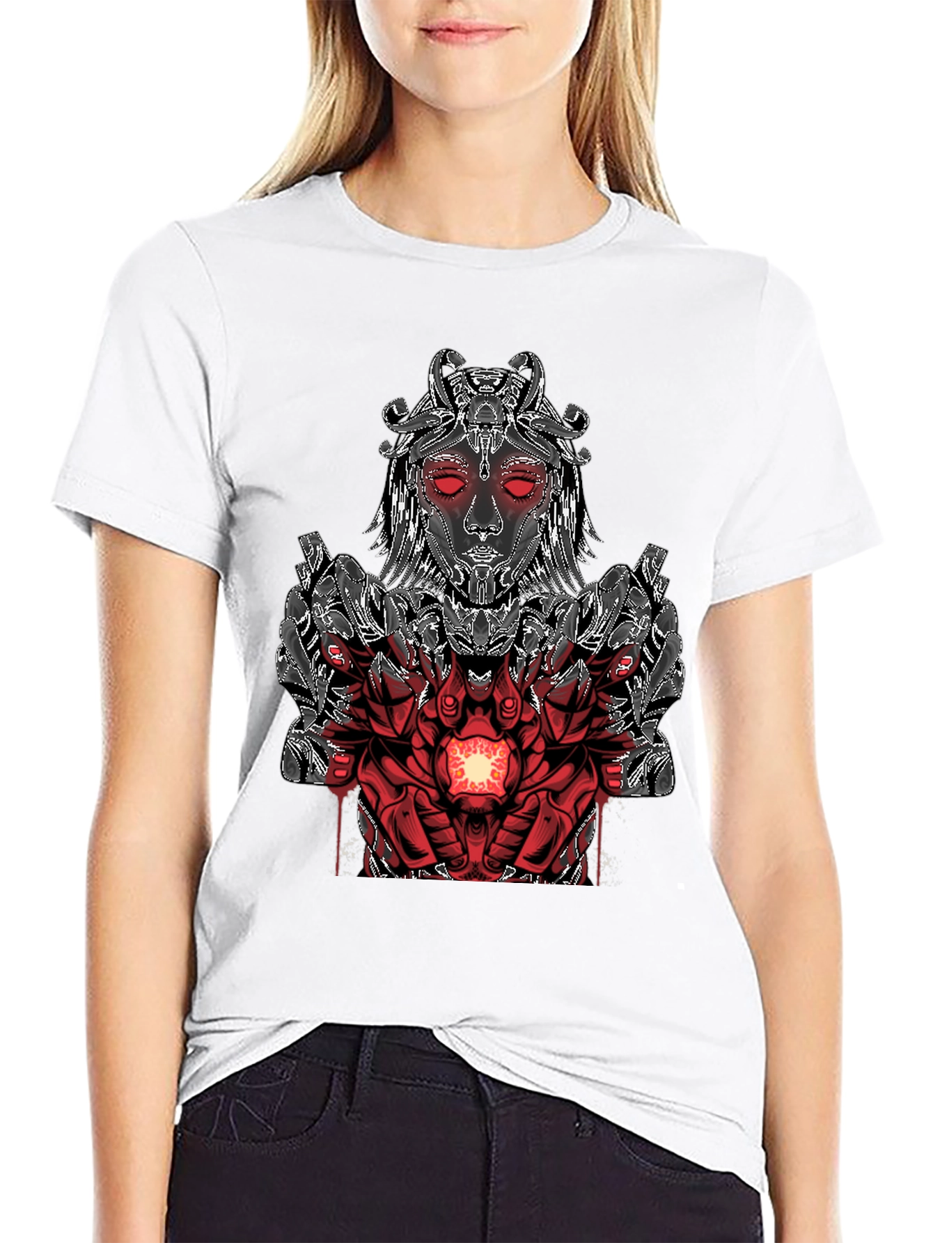 Cyberpunk Goddess Graphic Tee - Black