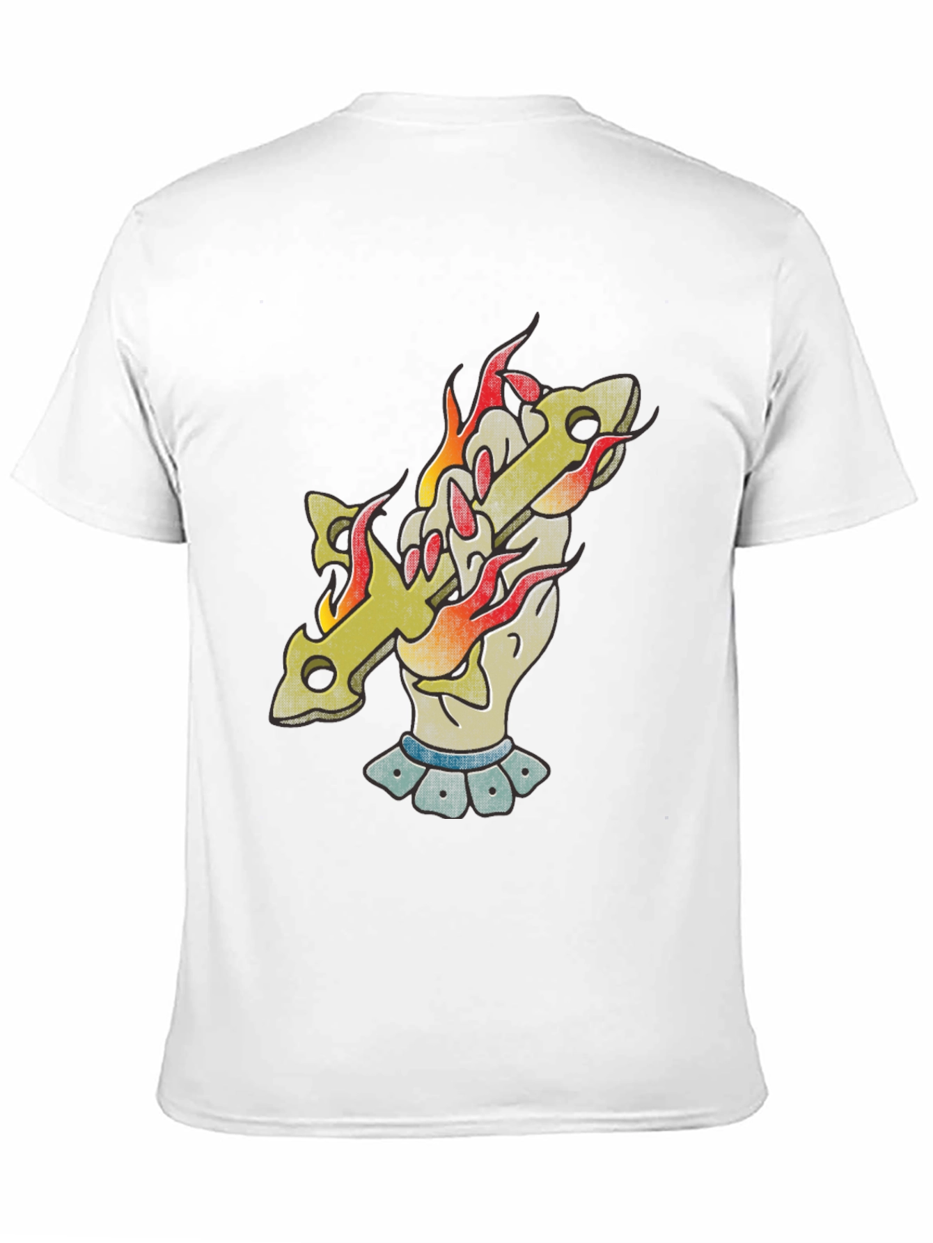 Flaming Cross Graphic T-Shirt - Classic Black Tee