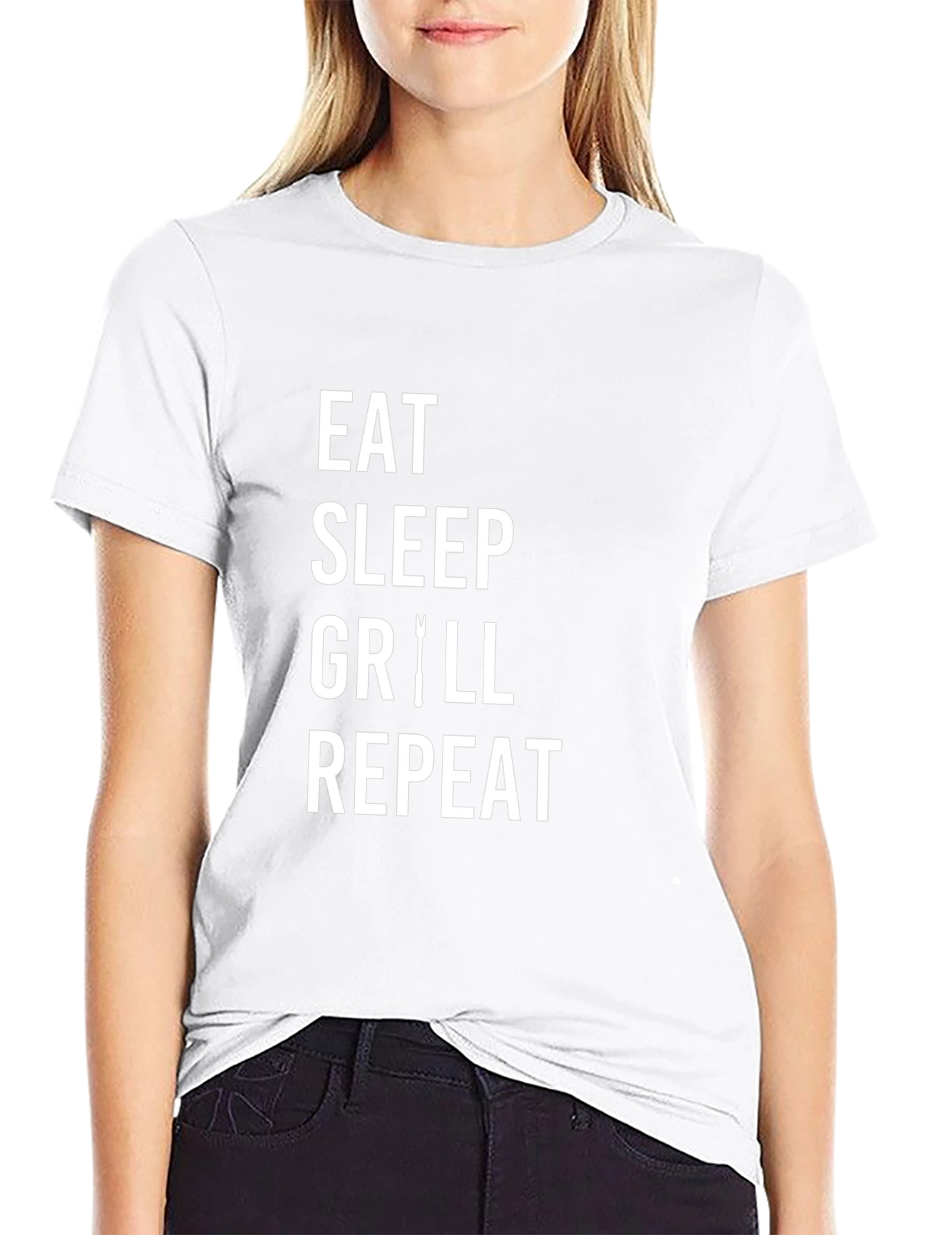 Eat Sleep Grill Repeat Mens Black T-Shirt