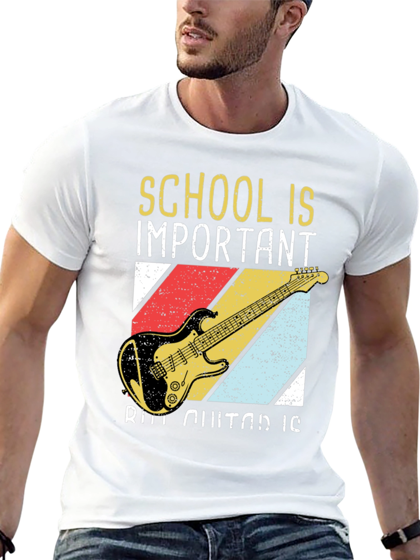 School & Guitar T-Shirt