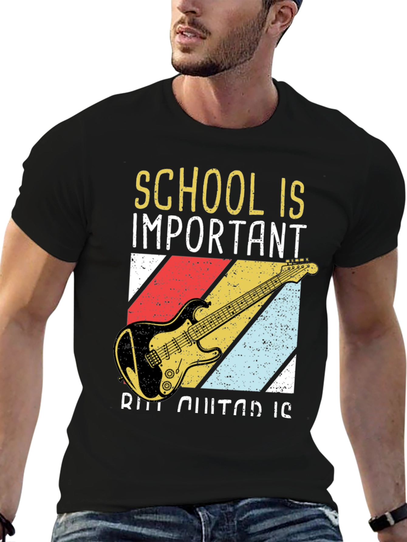 School & Guitar T-Shirt