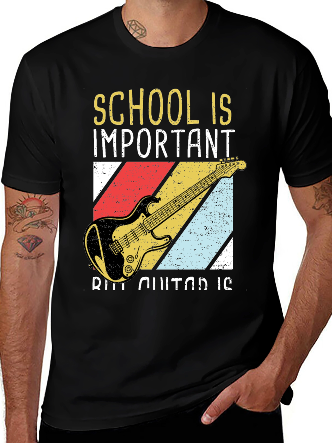 School & Guitar T-Shirt