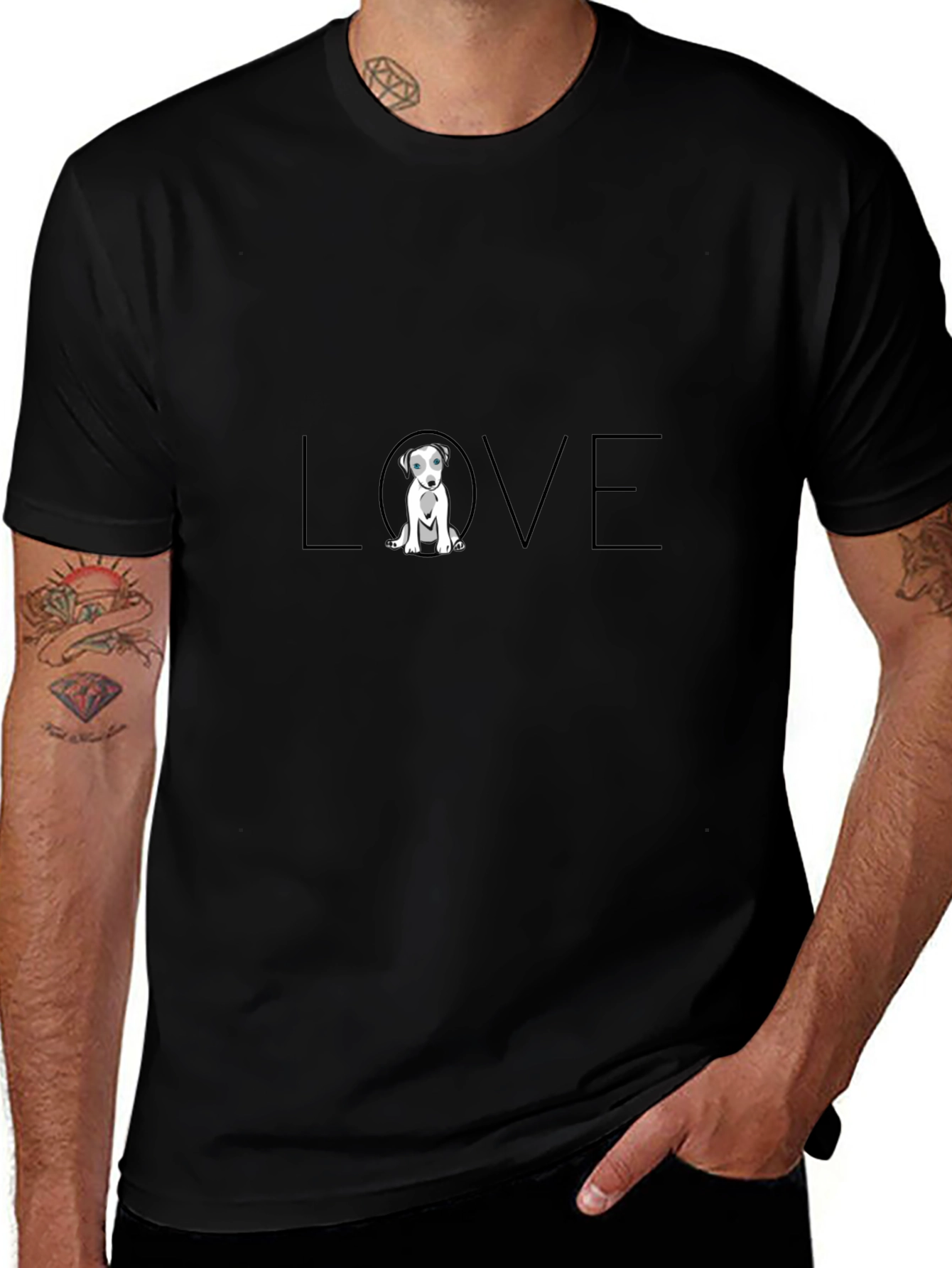 Dog LOVE Graphic Tee - Stylish Black T-Shirt