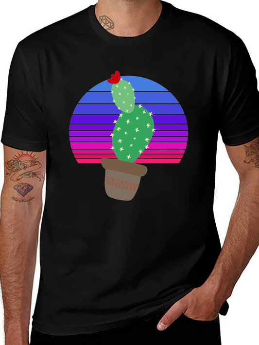 Cactus Sunset T-Shirt - Retro Style Desert Tee