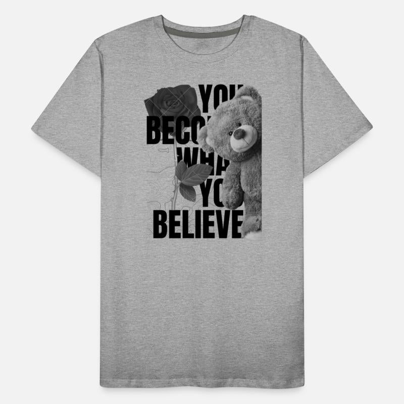 Adorable Teddy Bear with Rose and Forest Scene