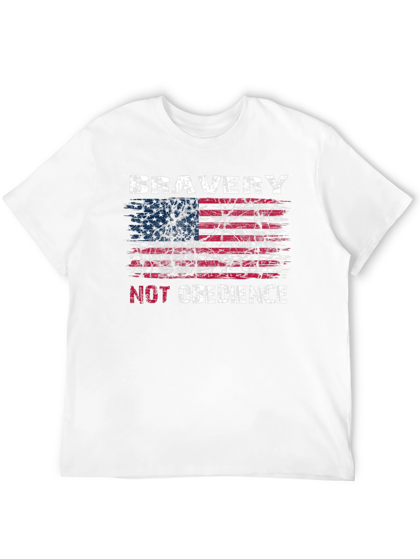 Bravery Not Obedience American Flag Graphic T-Shirt