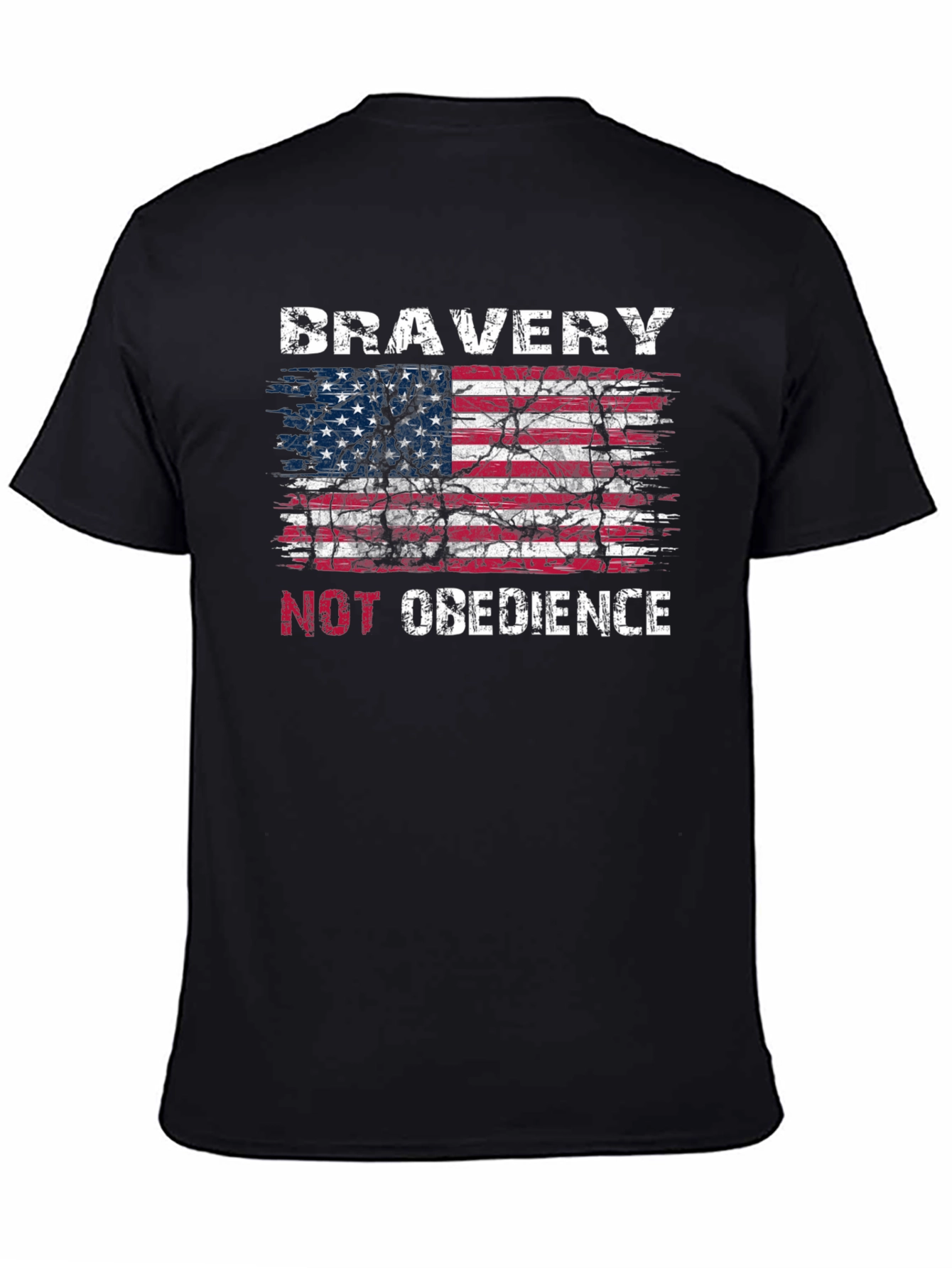 Bravery Not Obedience American Flag Graphic T-Shirt
