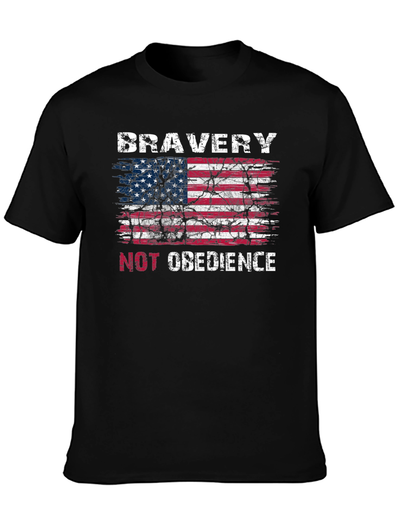 Bravery Not Obedience American Flag Graphic T-Shirt