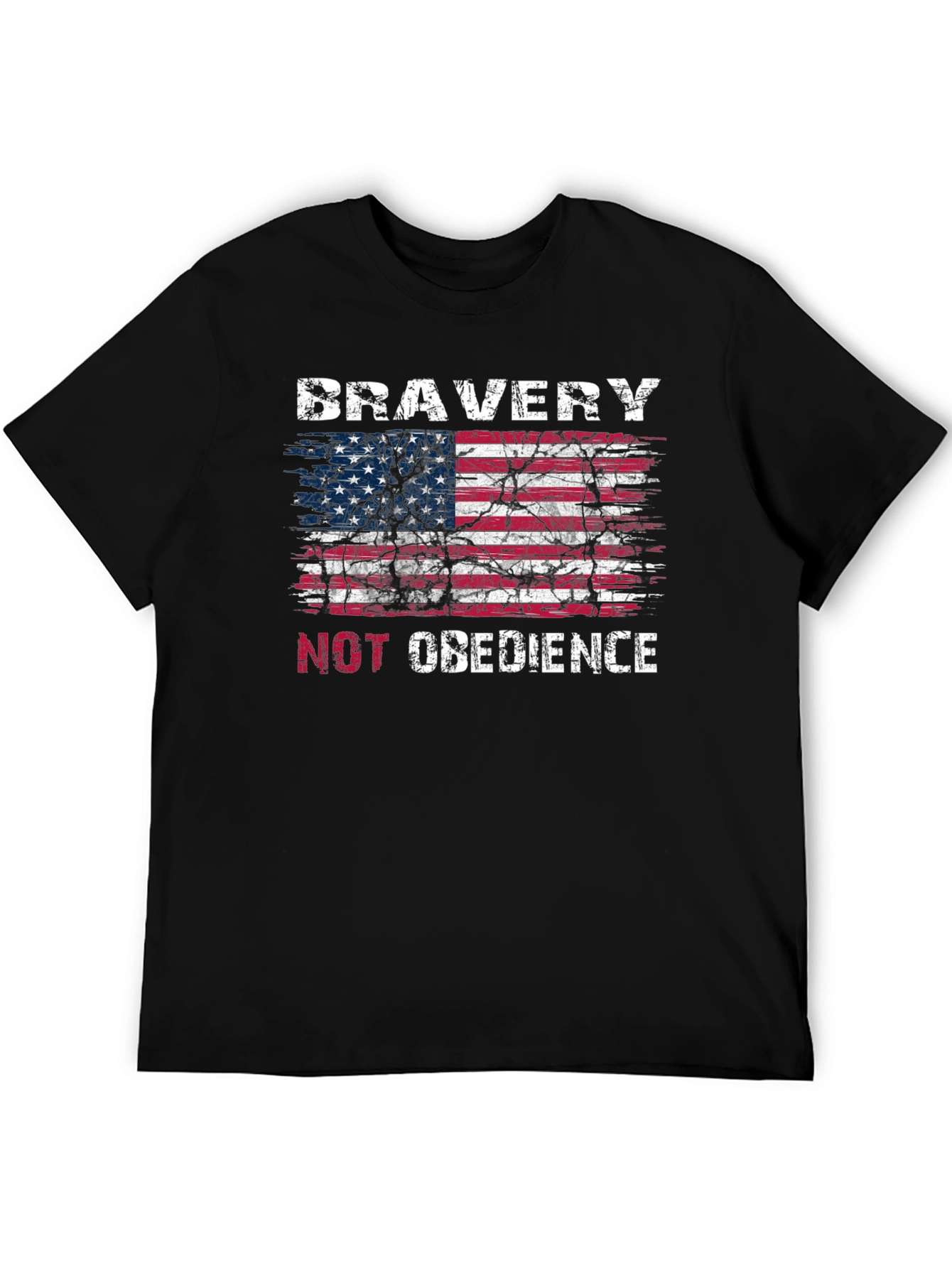 Bravery Not Obedience American Flag Graphic T-Shirt