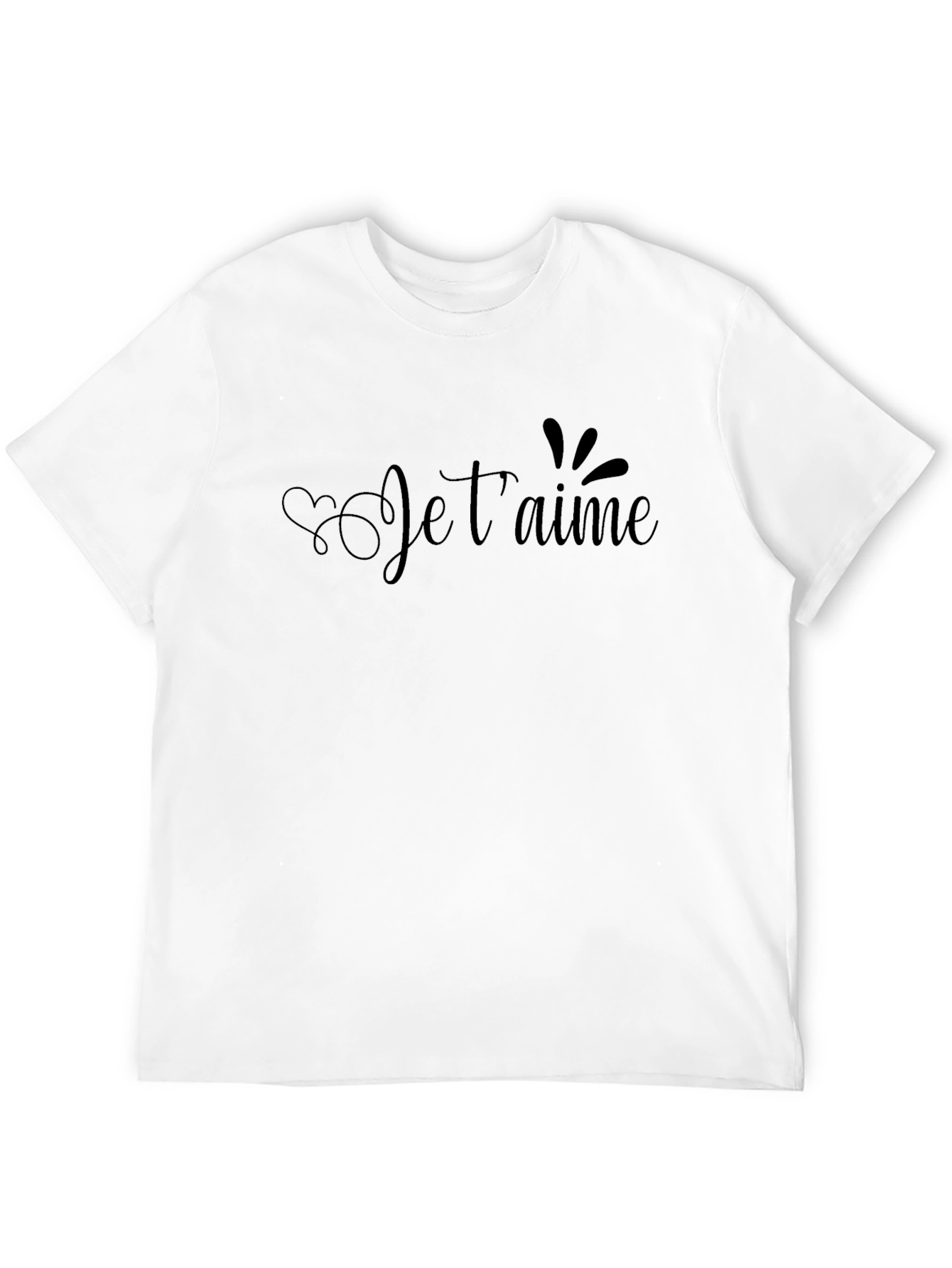 Je Taime Graphic Tee - Stylish Black Cotton T-Shirt