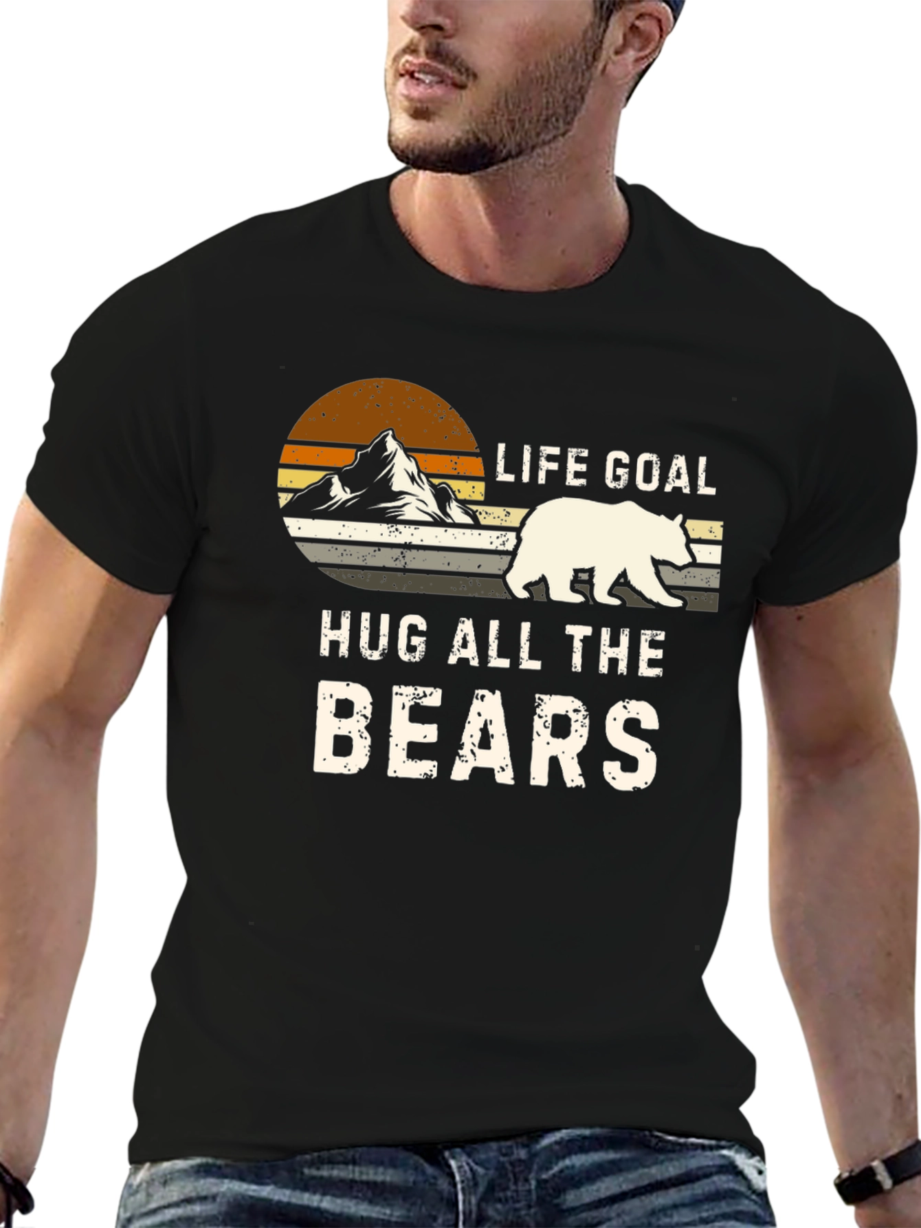 Life Goal Hug All The Bears Graphic Tee
