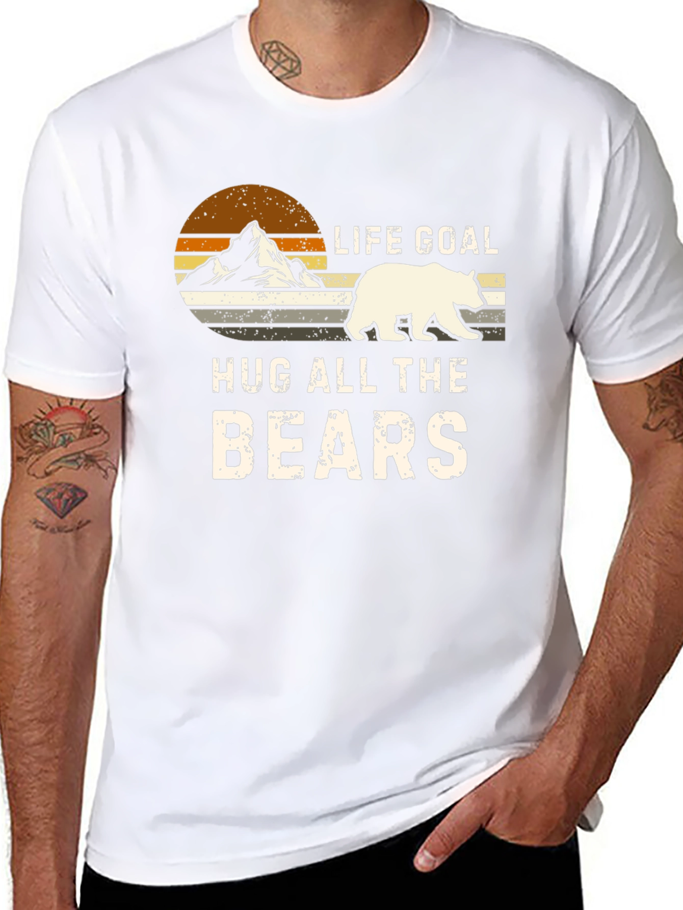 Life Goal Hug All The Bears Graphic Tee