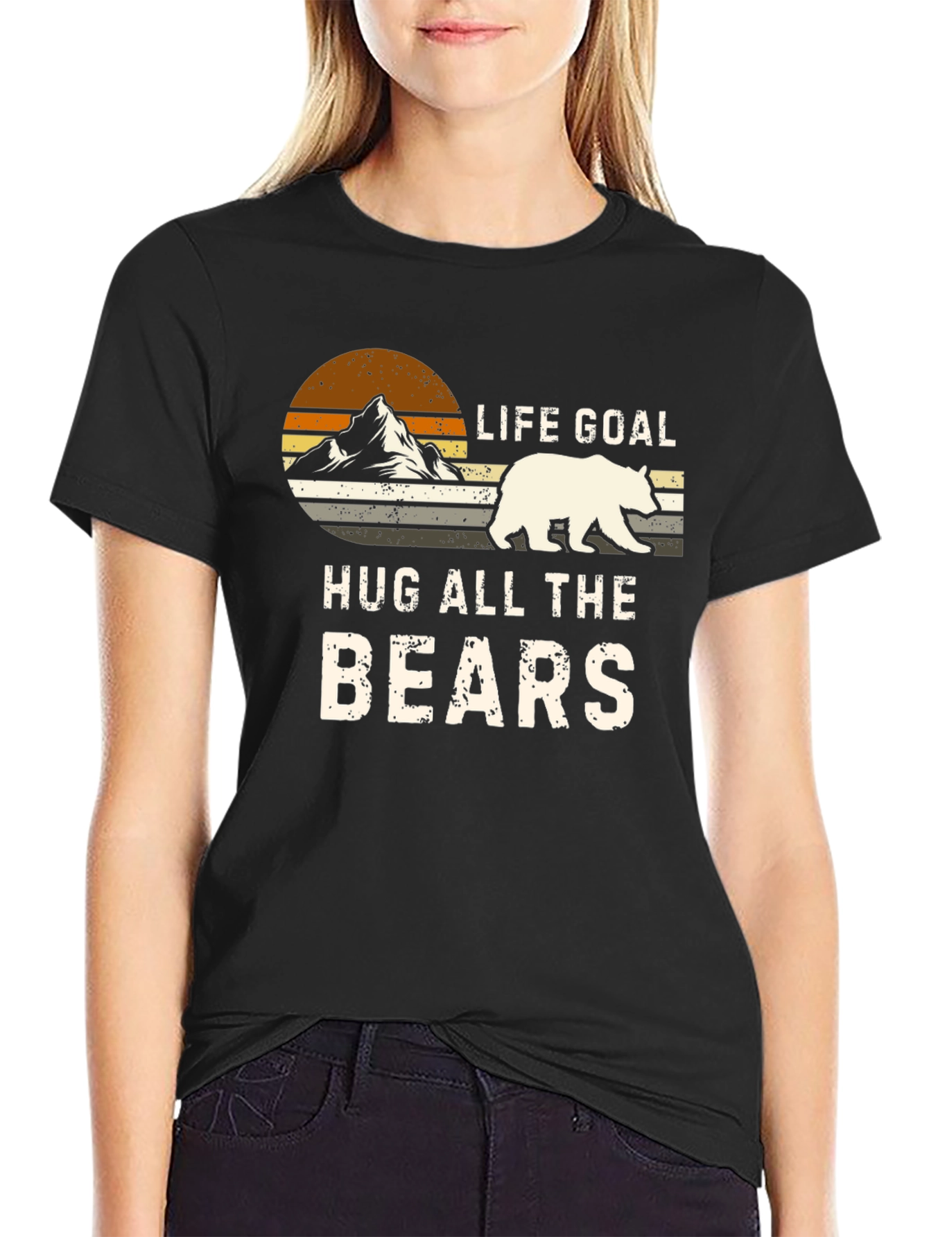 Life Goal Hug All The Bears Graphic Tee