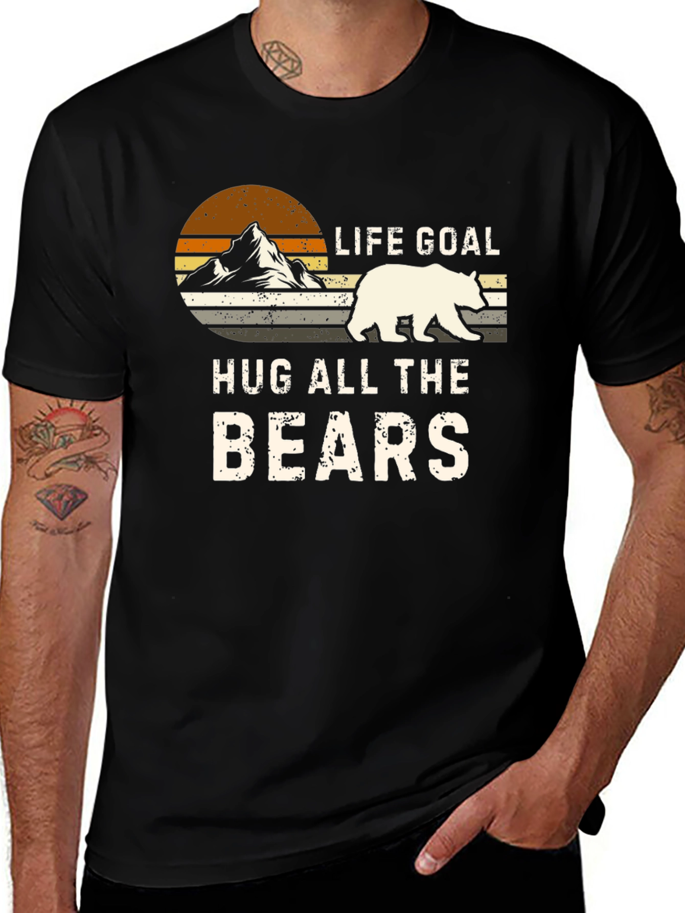 Life Goal Hug All The Bears Graphic Tee