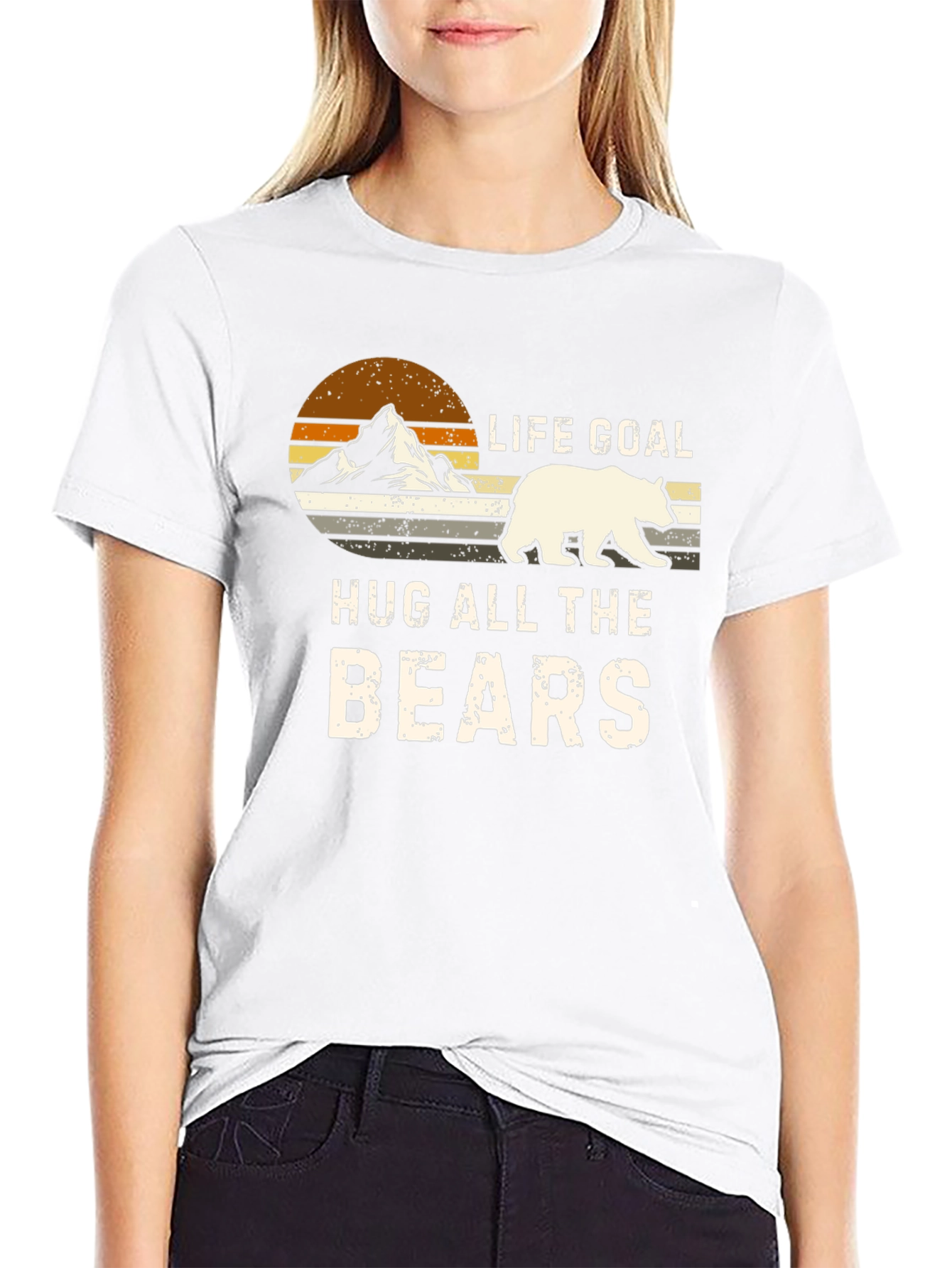Life Goal Hug All The Bears Graphic Tee