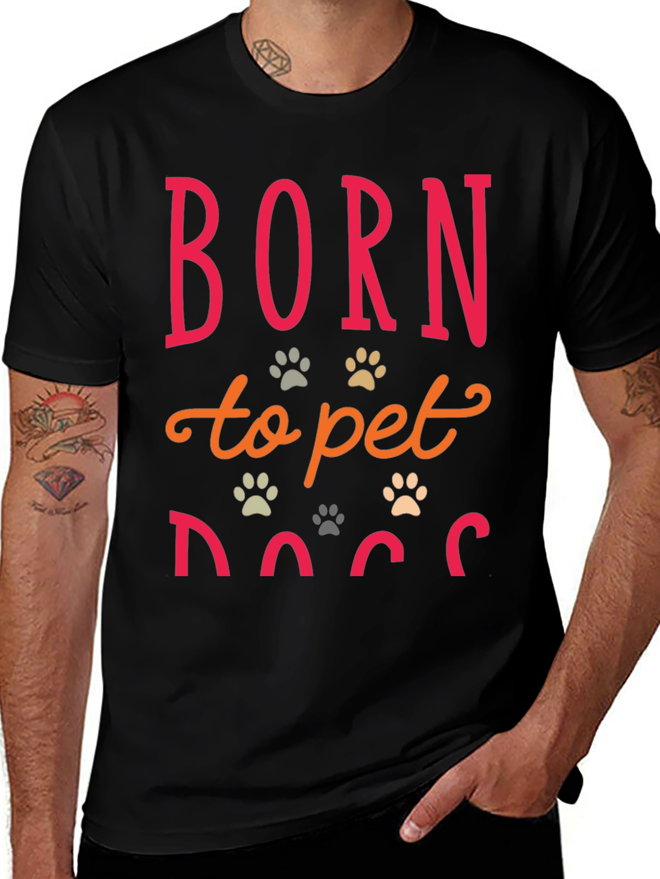 Born to Pet Dogs Graphic T-Shirt