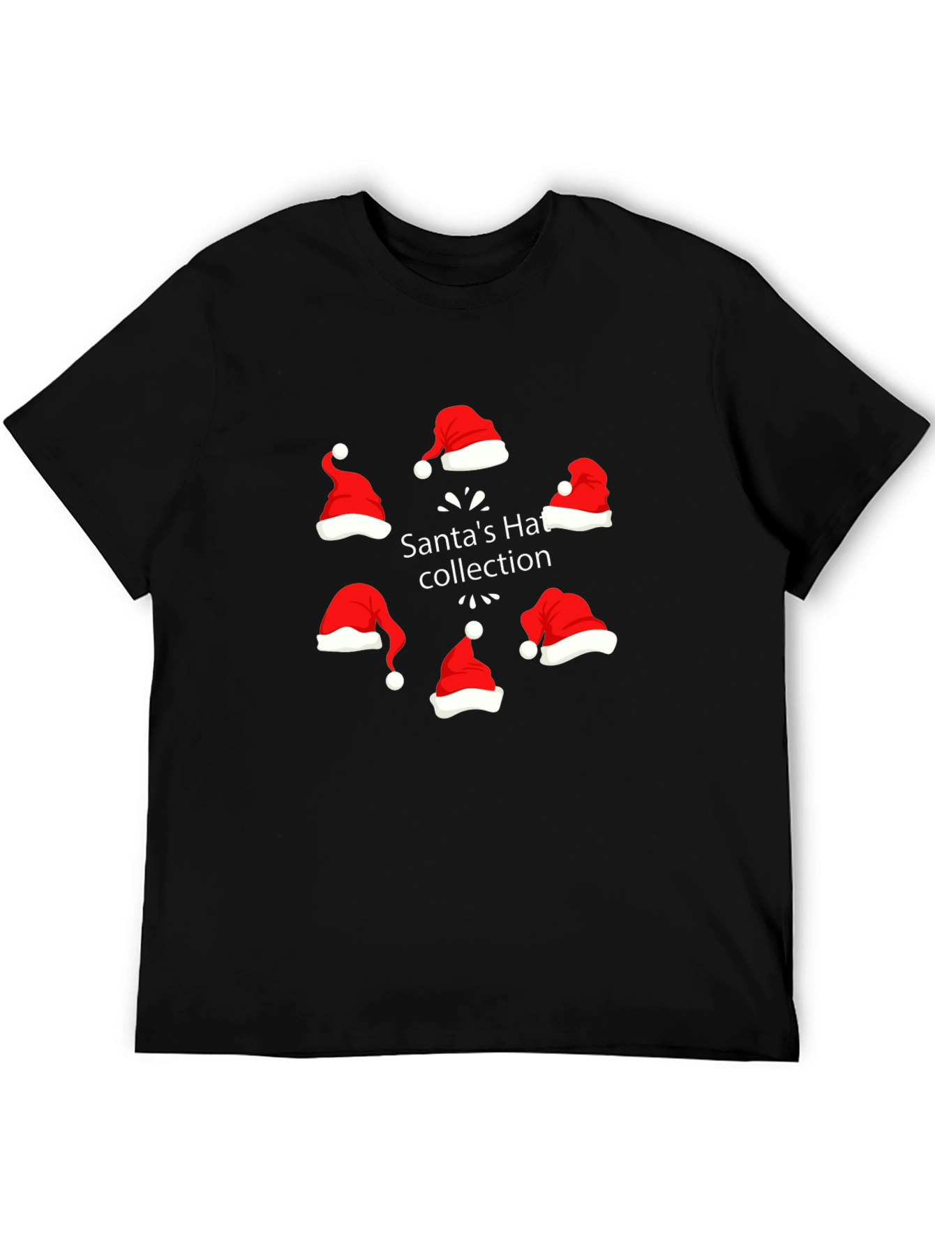 Santas Hat Collection T-Shirt - Festive Holiday Apparel