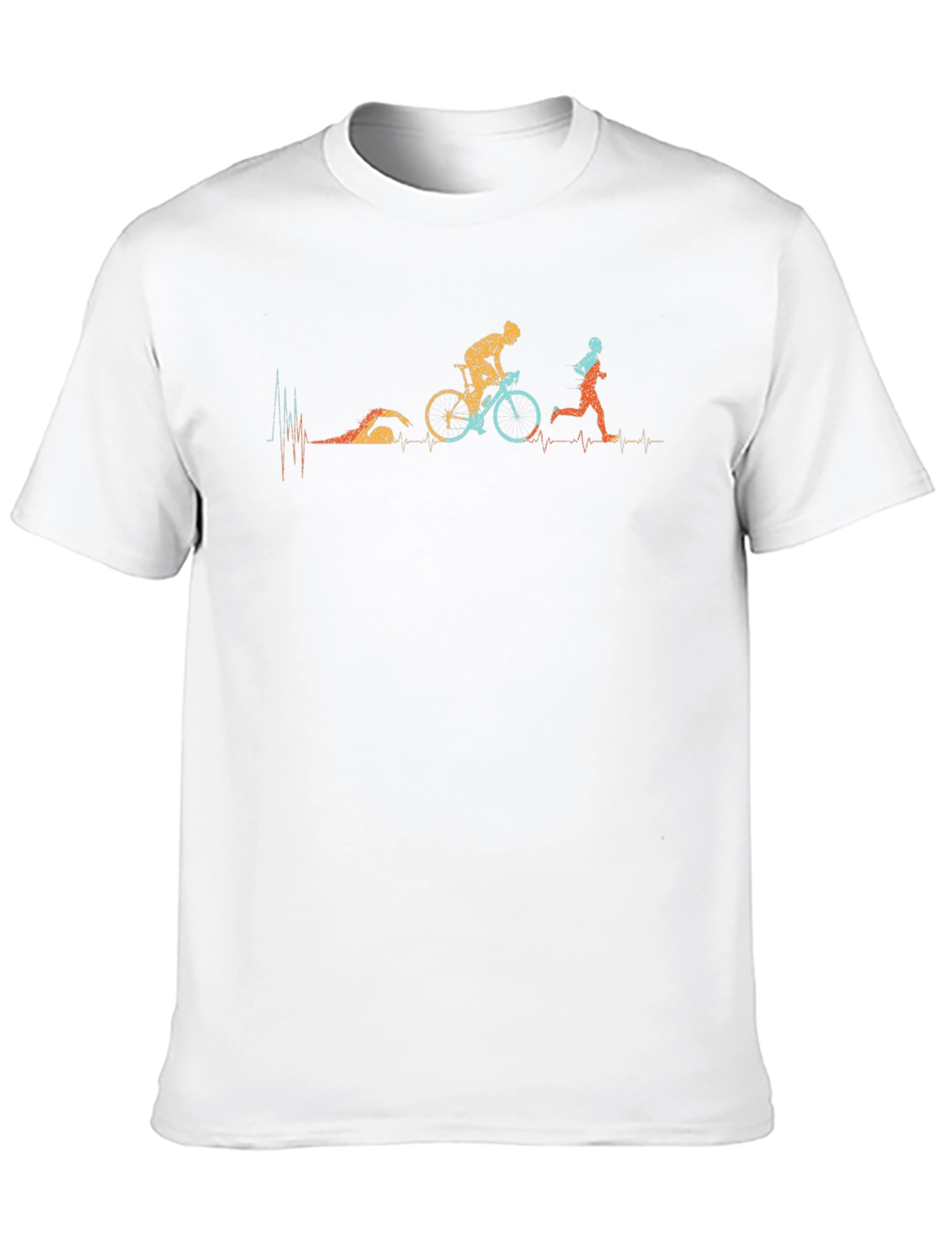 Triathlon Heartbeat T-Shirt - Swim Bike Run