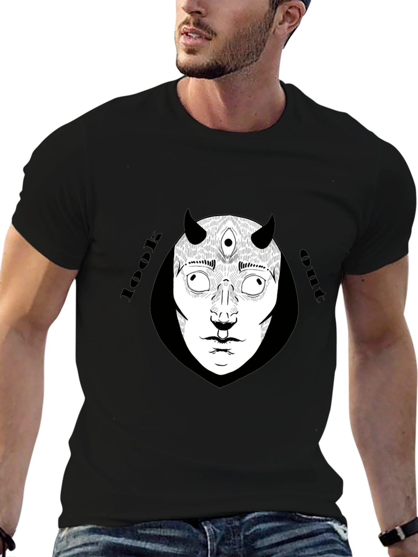 Look Out Graphic Tee - Black Unisex T-Shirt