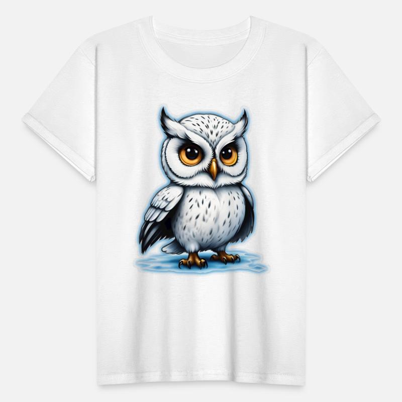 AI Airbrushed White Owl Cartoon