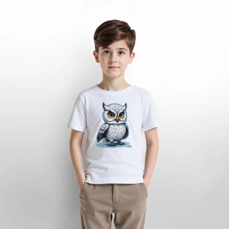 AI Airbrushed White Owl Cartoon