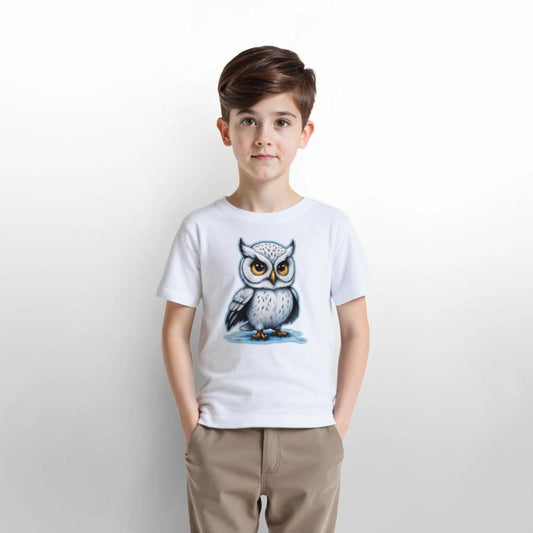 AI Airbrushed White Owl Cartoon
