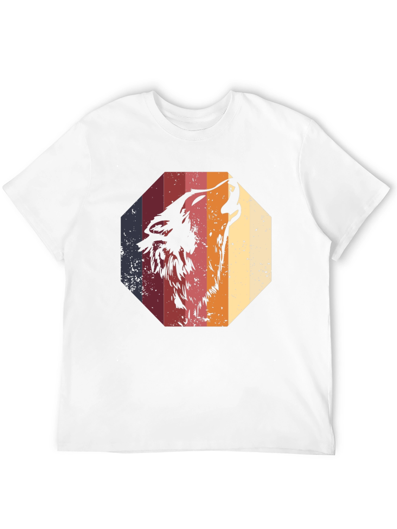 Retro Wolf Graphic Tee - Mens Black T-Shirt
