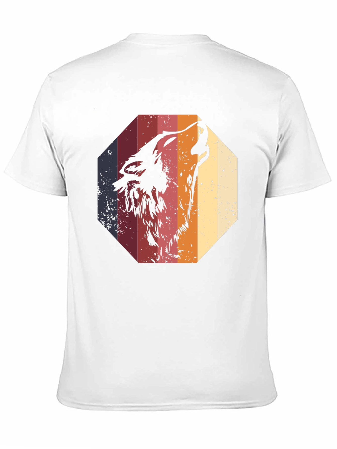 Retro Wolf Graphic Tee - Mens Black T-Shirt