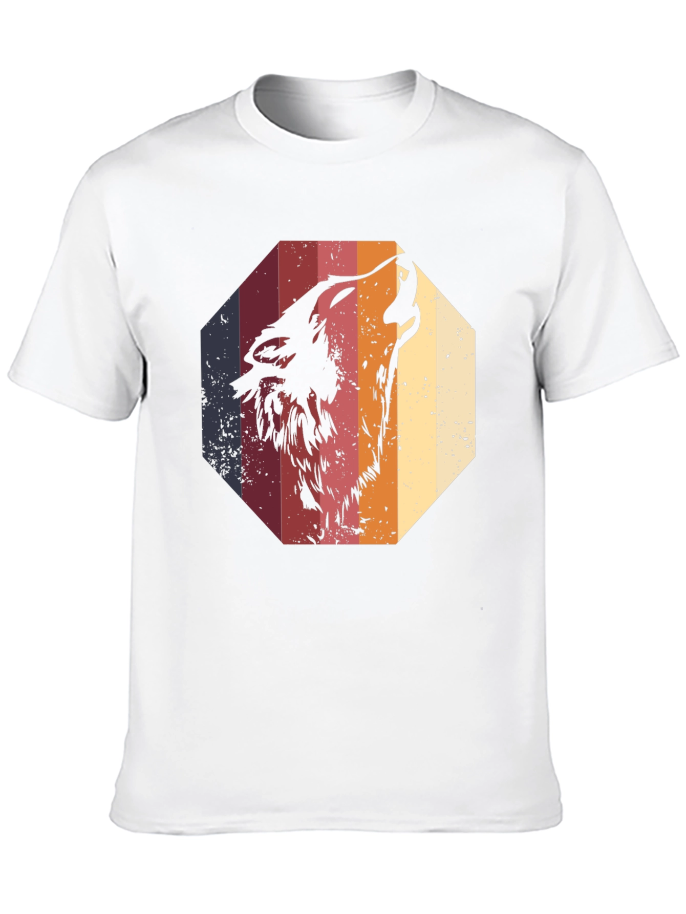 Retro Wolf Graphic Tee - Mens Black T-Shirt