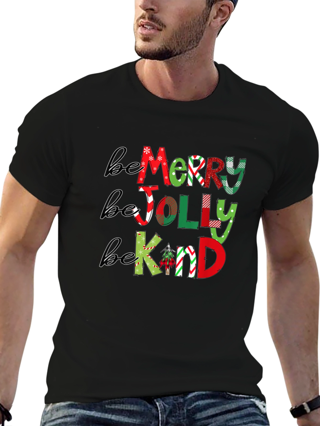 Be Merry Jolly Kind Christmas T-Shirt