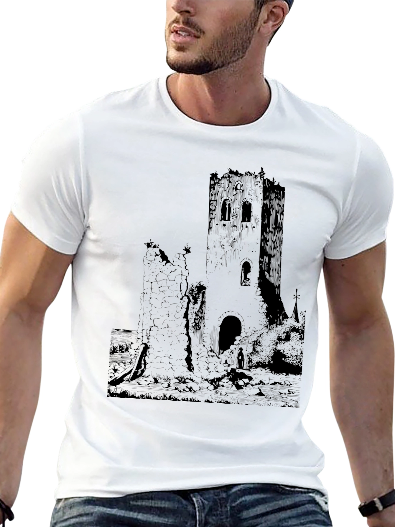Distressed Castle Graphic Tee