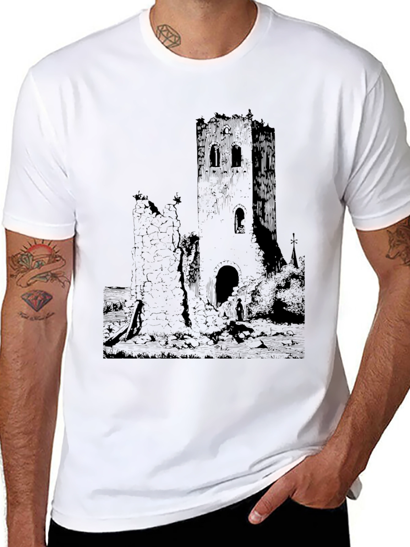 Distressed Castle Graphic Tee