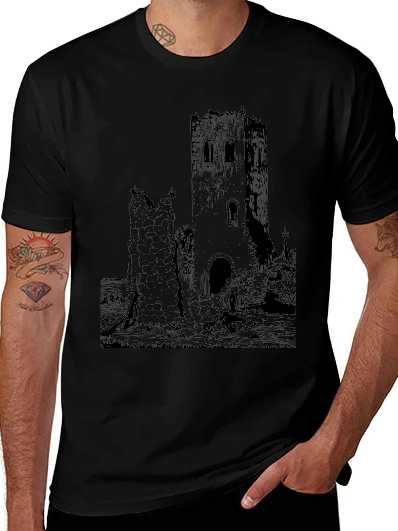Distressed Castle Graphic Tee