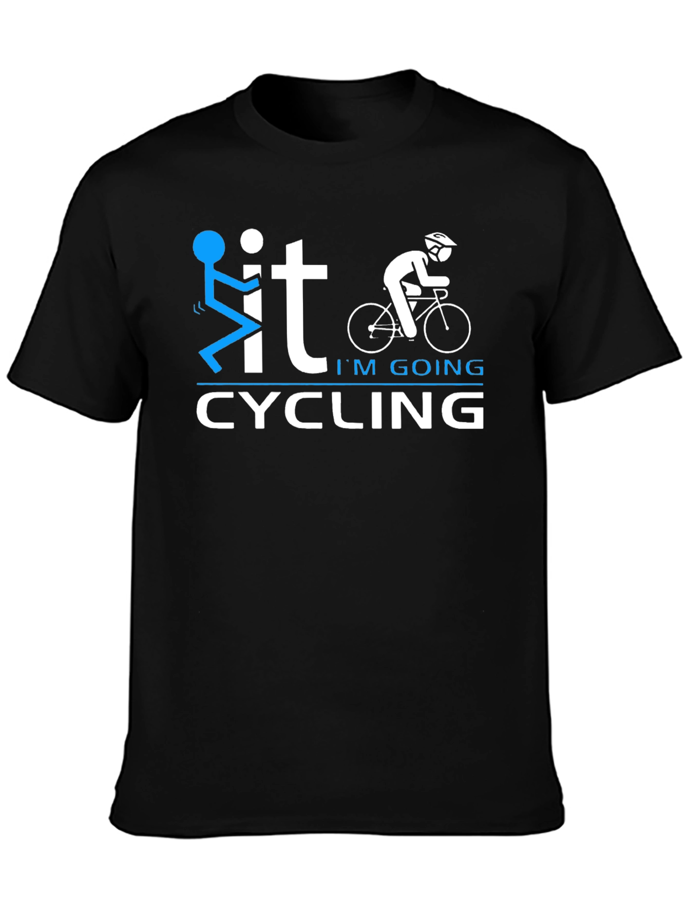 Funny Cycling Graphic T-Shirt - Black