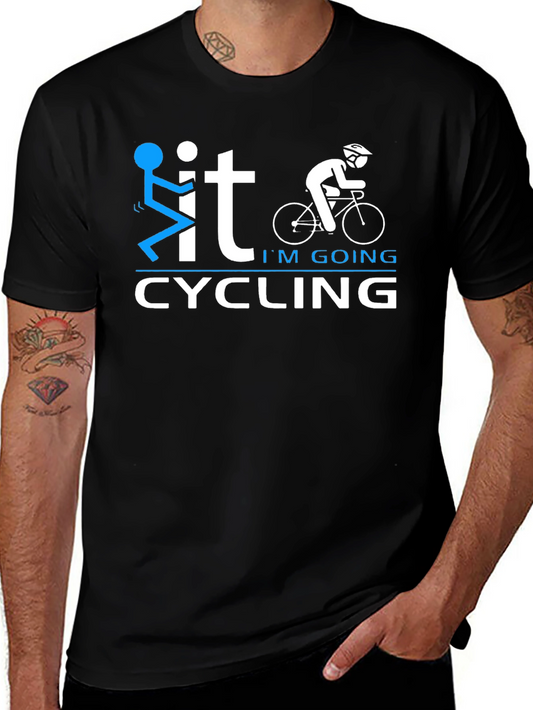 Funny Cycling Graphic T-Shirt - Black