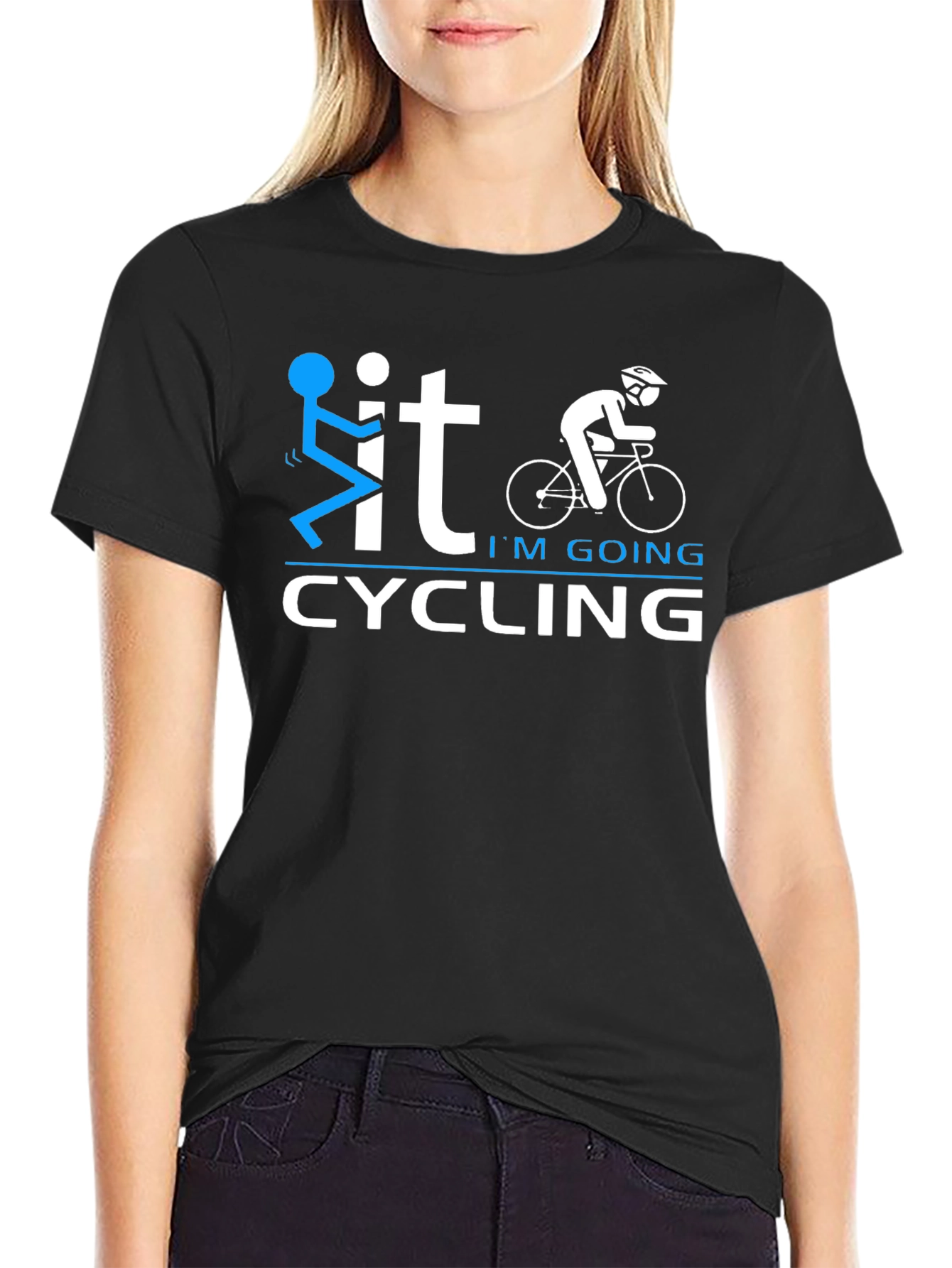Funny Cycling Graphic T-Shirt - Black