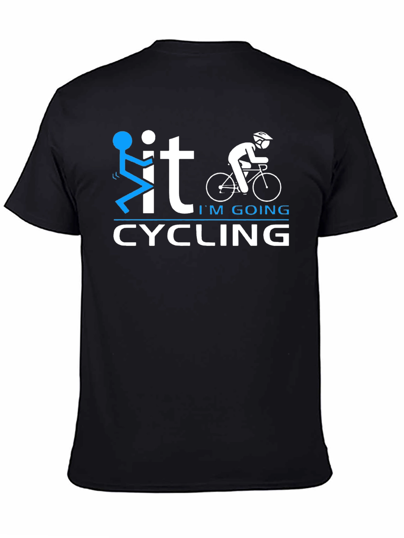 Funny Cycling Graphic T-Shirt - Black