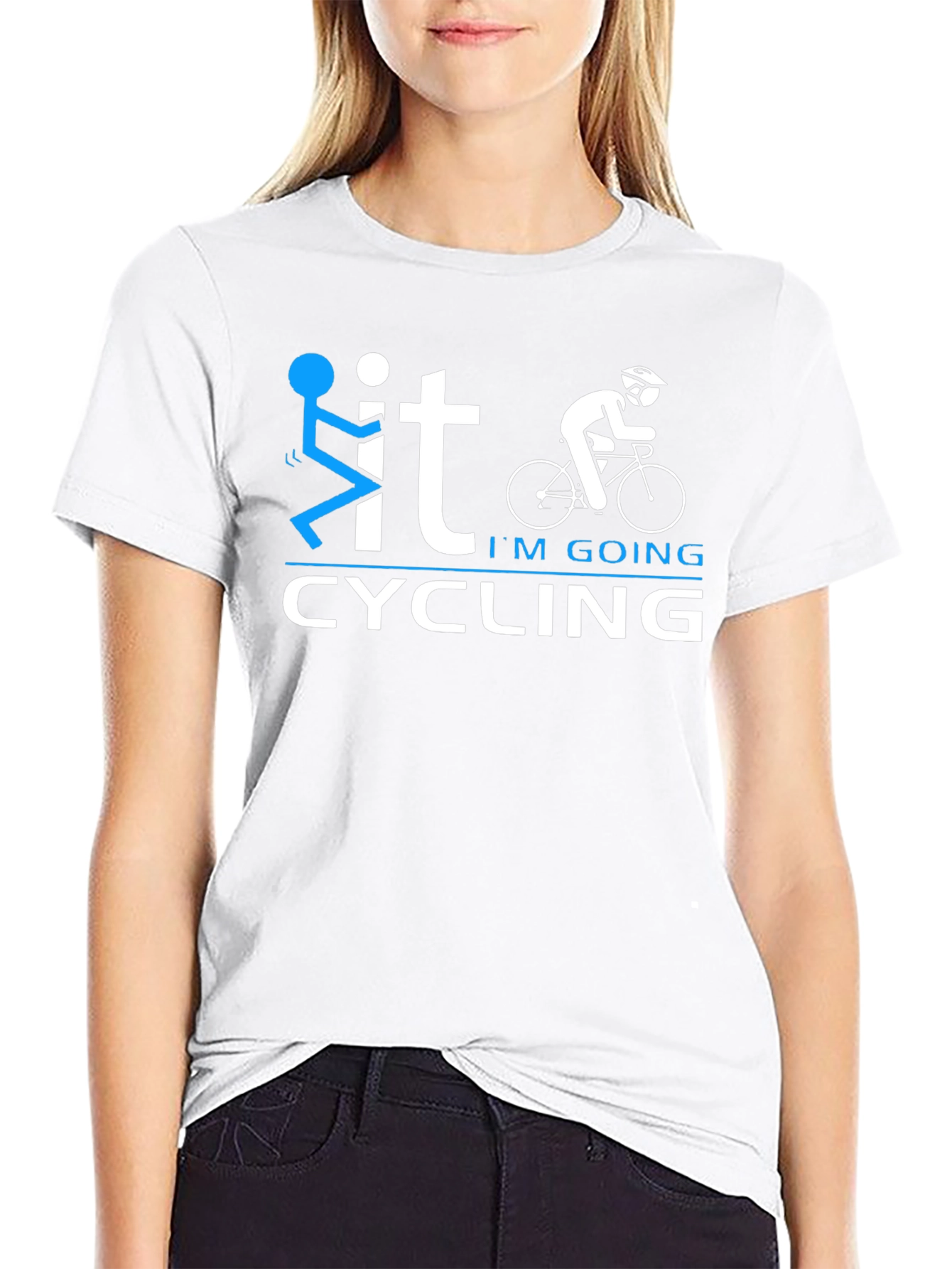 Funny Cycling Graphic T-Shirt - Black