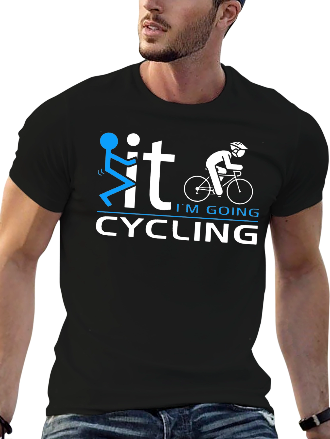 Funny Cycling Graphic T-Shirt - Black