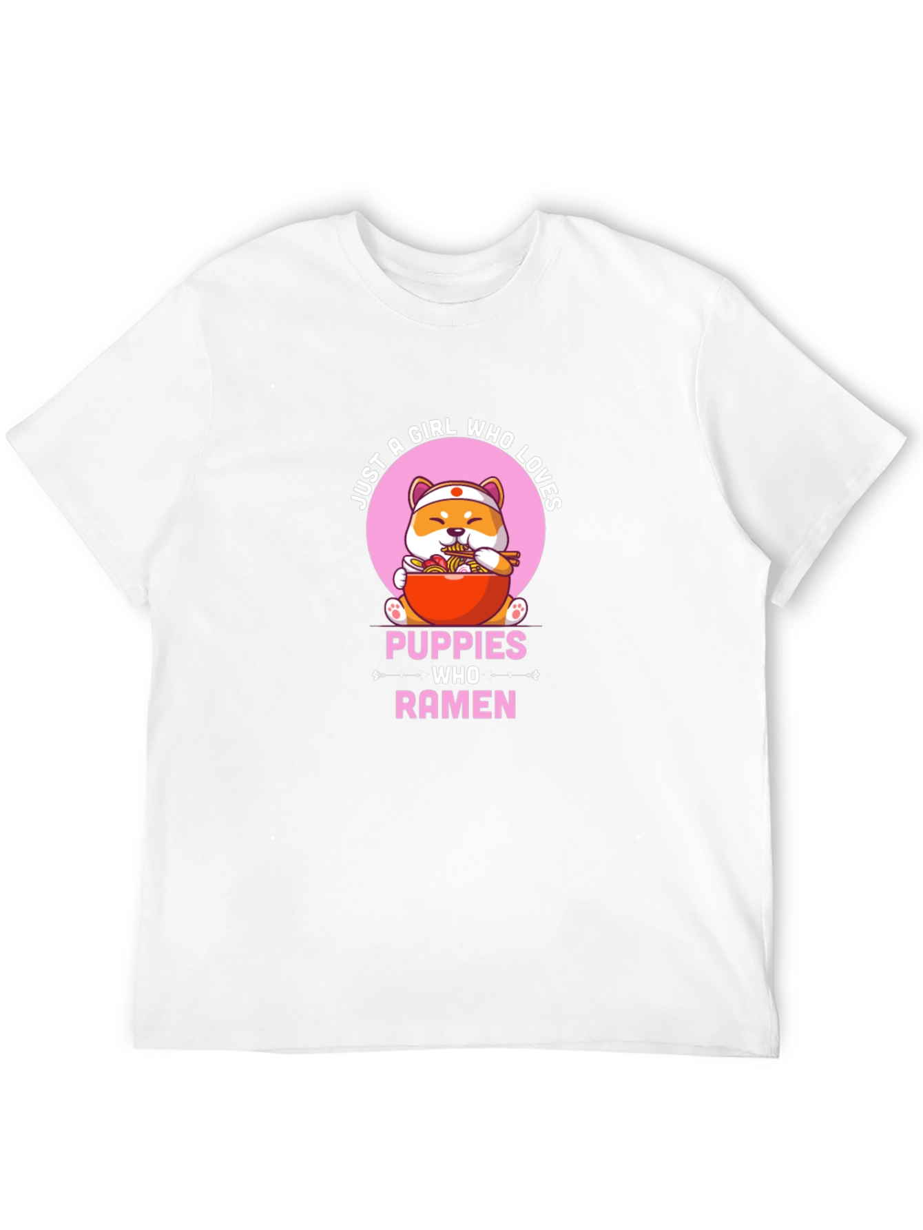 Puppies Who Ramen Black T-Shirt